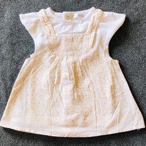 Kitchoun Dress White&Yellow, size 6M L: 67cm